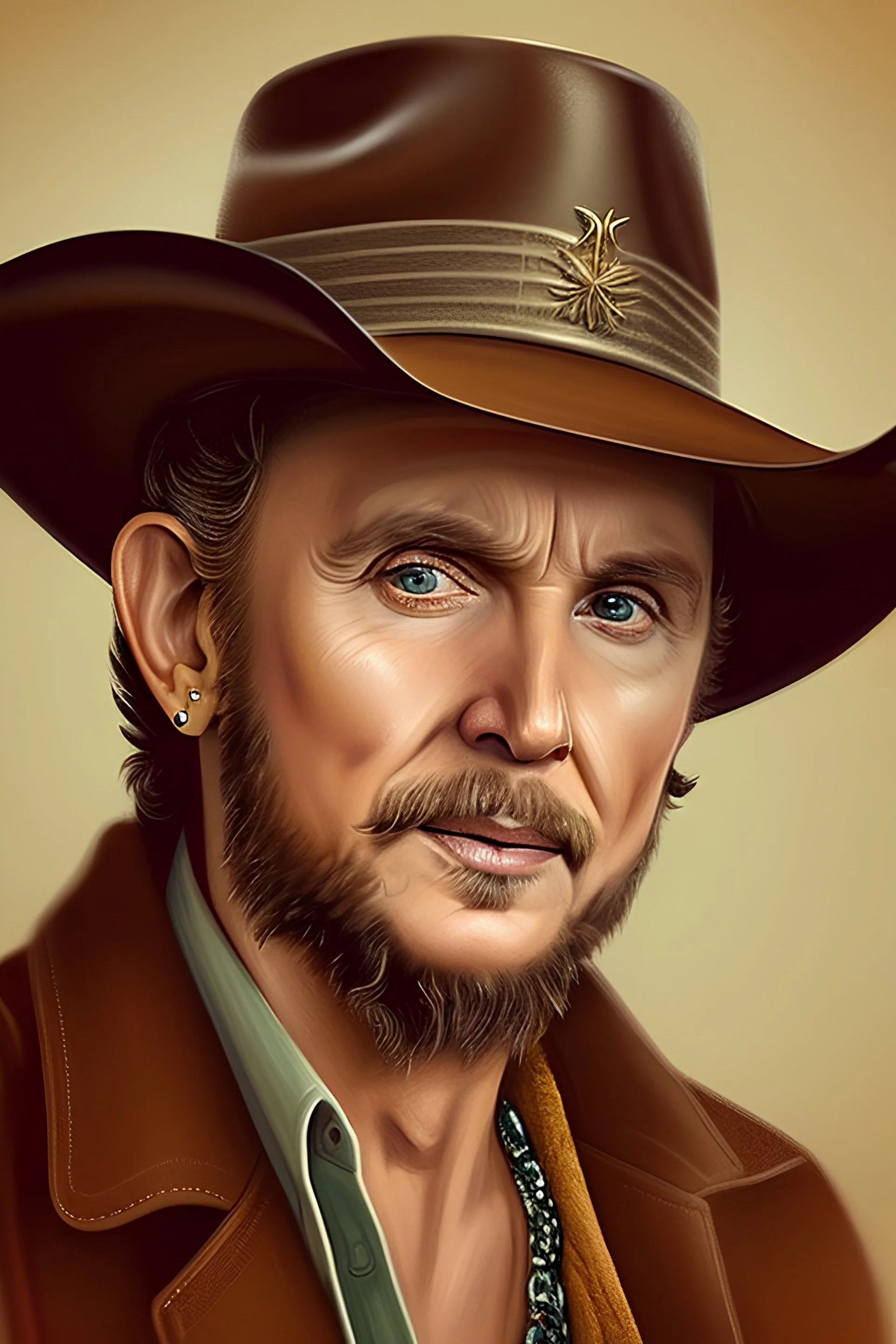 Extremly rich country artist in his 50s portrait