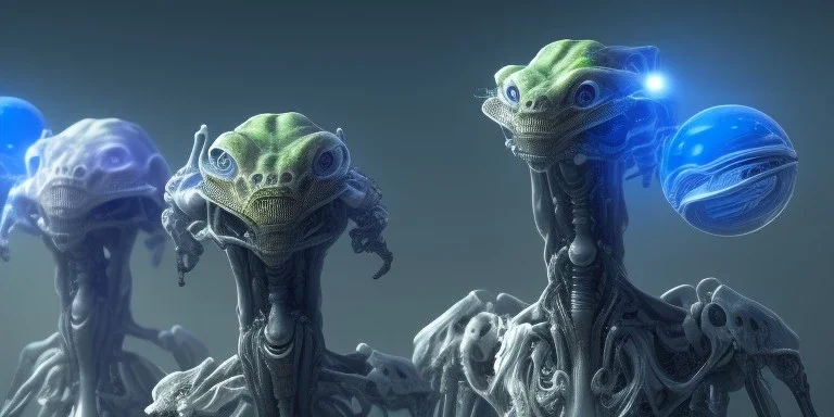 two exoskeleton aliens acting like people in crowded human bar