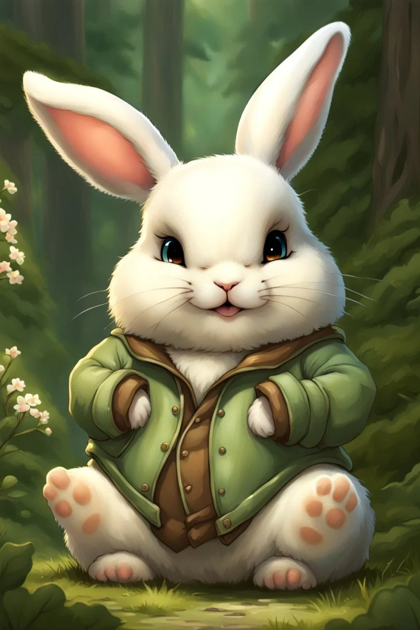 Cute chubby bunny jacket dnd art realism