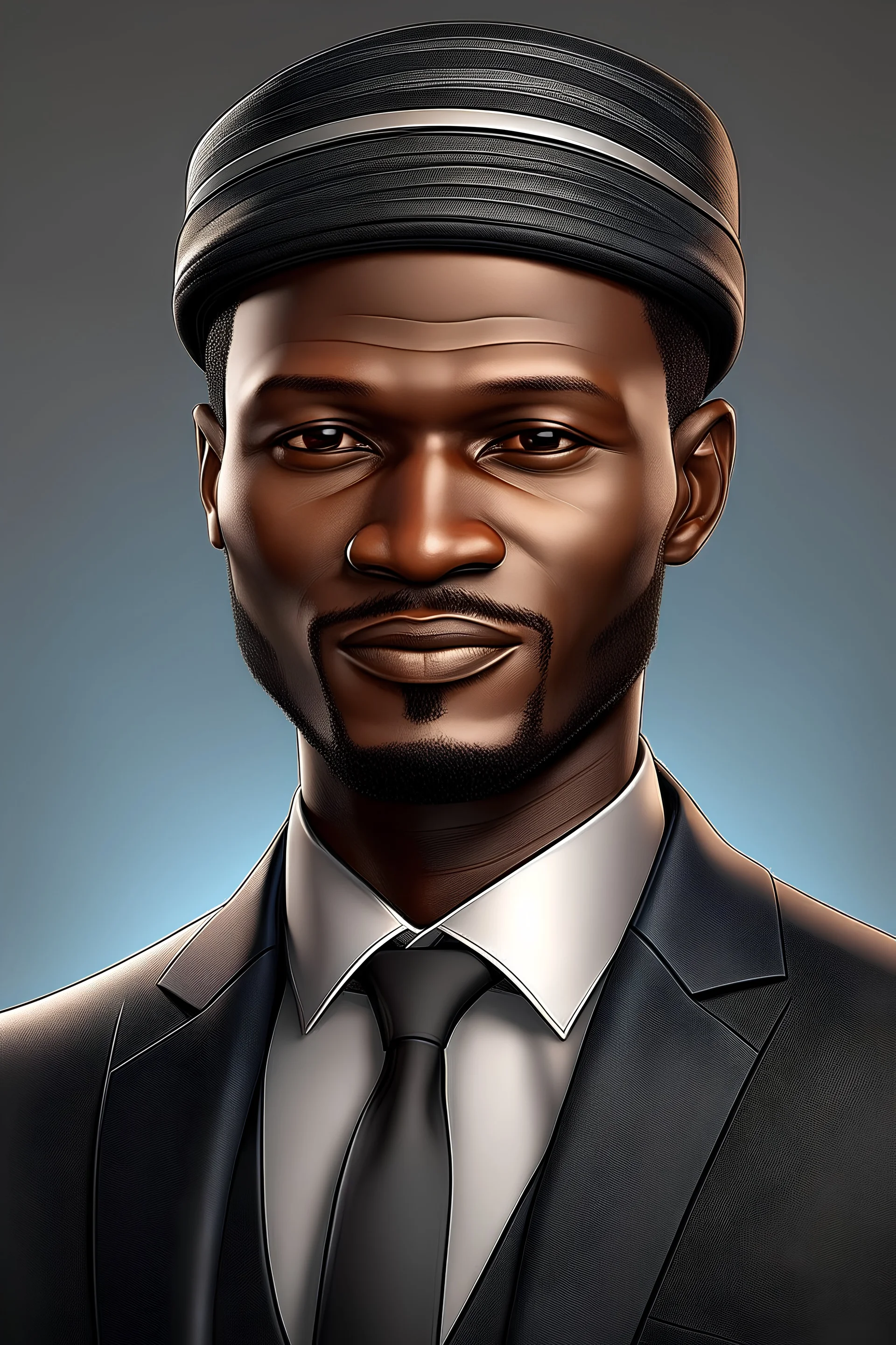 Generate a realistic image of beautiful Nigerian Hausa business man