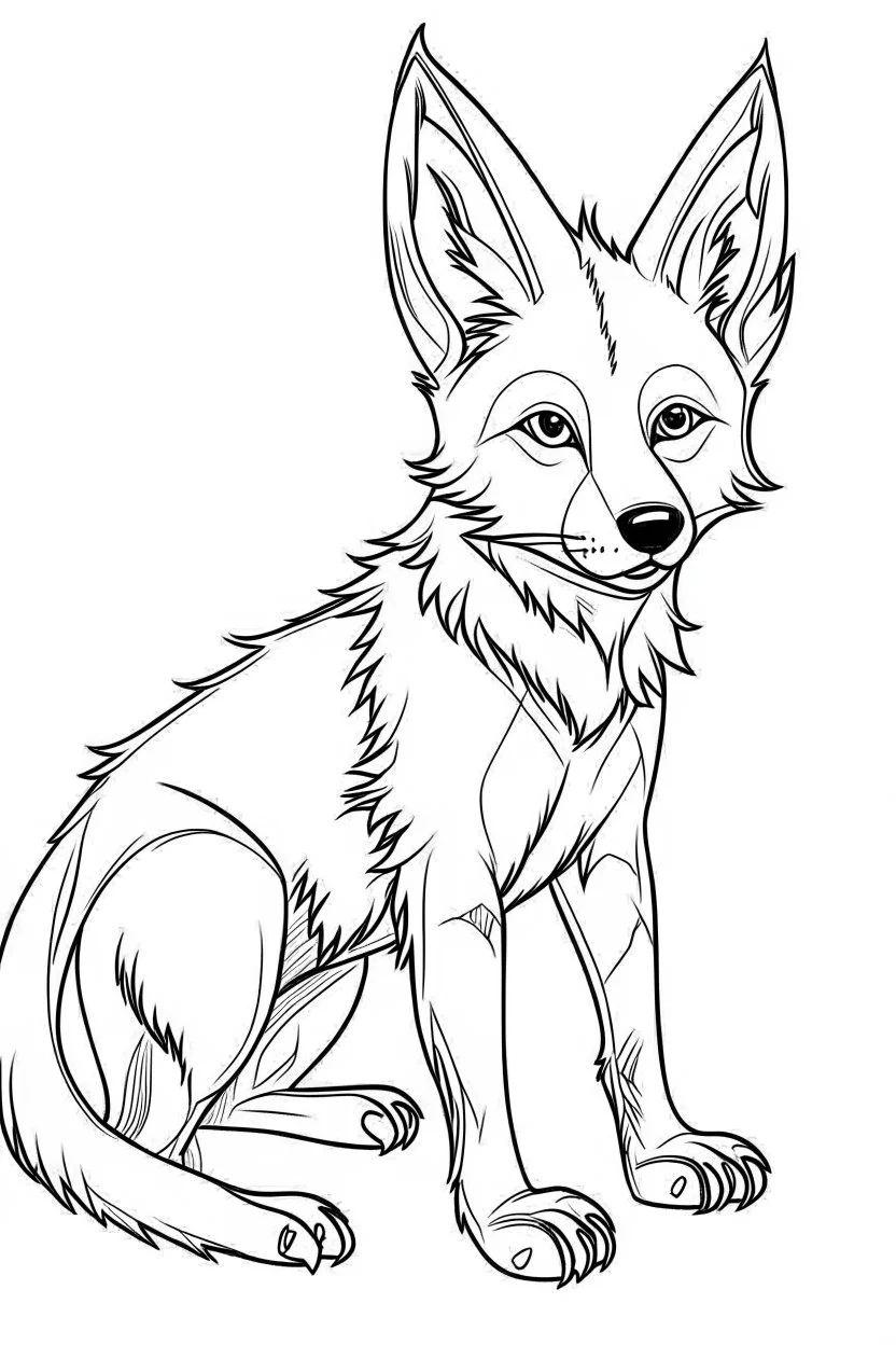 outline art for Dingo Pup coloring pages with sitch, white background, Sketch style, full body, only use outline, toddlers style, clean line art, white background, no shadows and clear and well outlined.