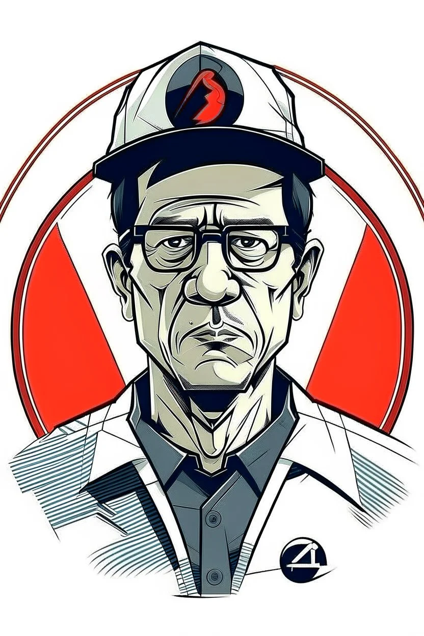 Ilustración vectorial de Gustavo Petro con gorra camisa