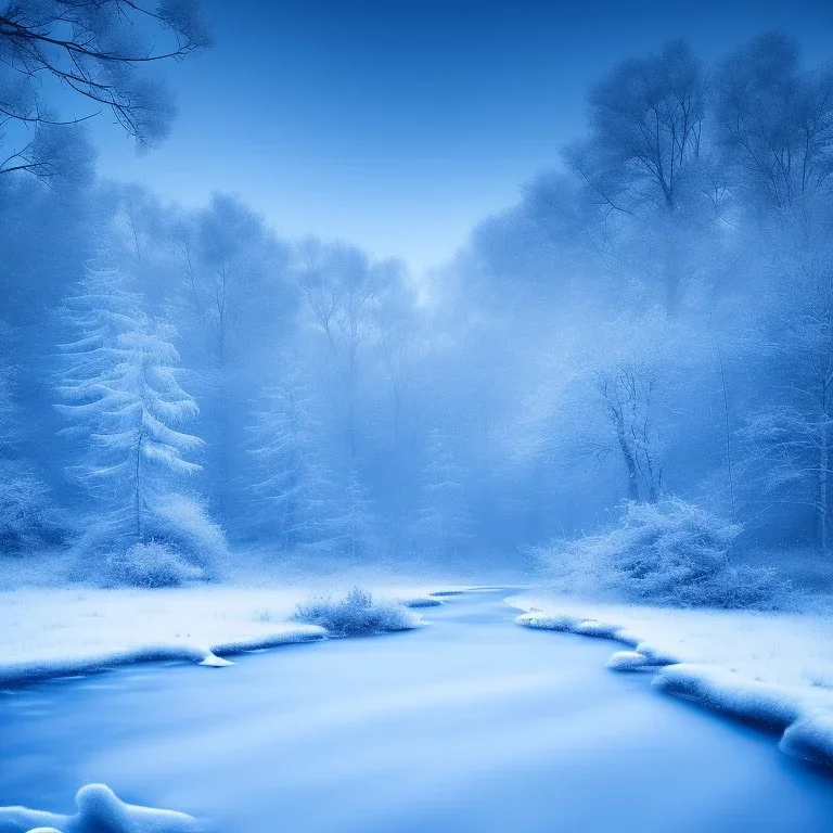 winter landscape, ice, dream, depth of field, high contrast, realistic details