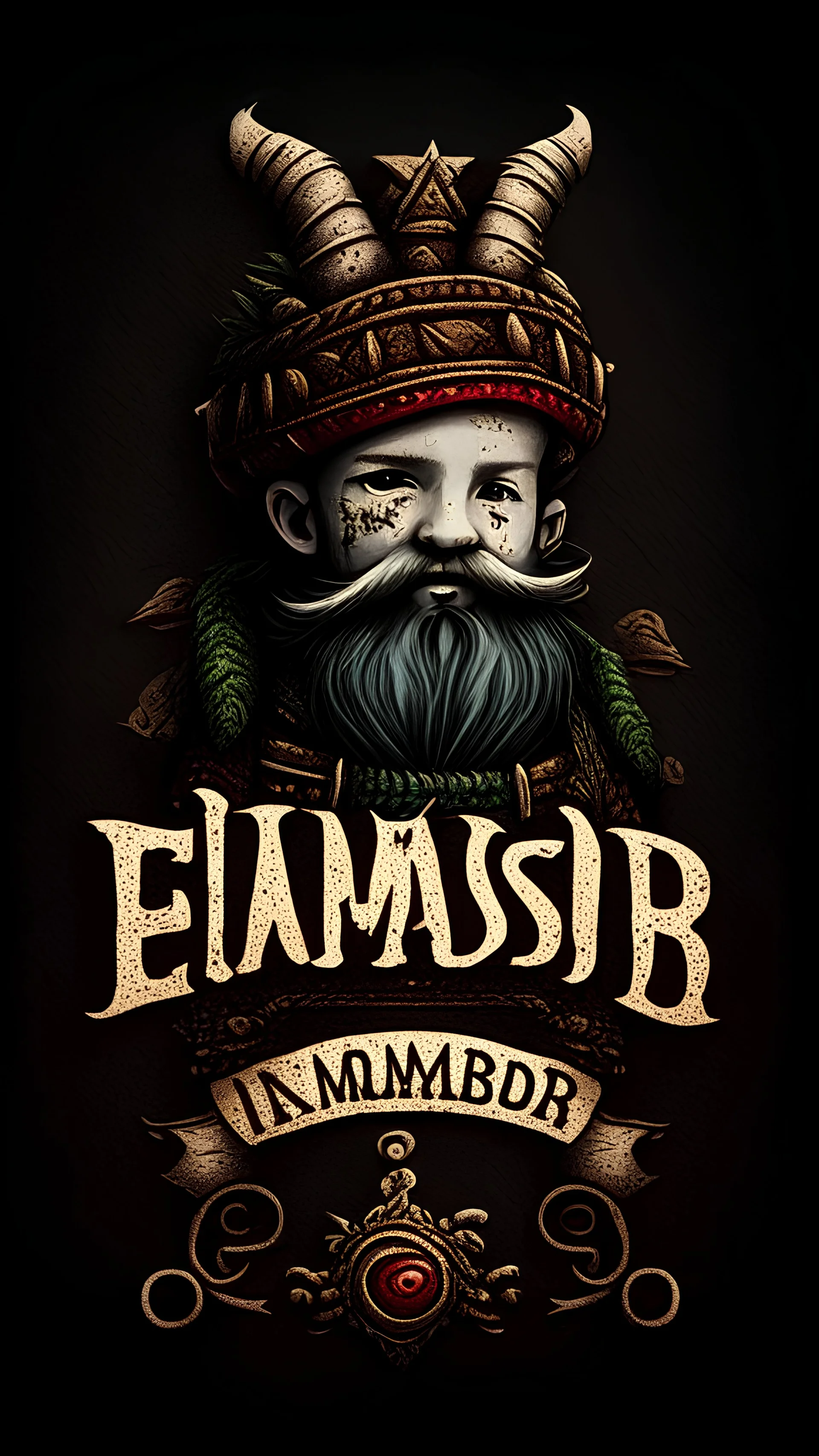 Text"Little embassador", banner, bohemian, Viking style,