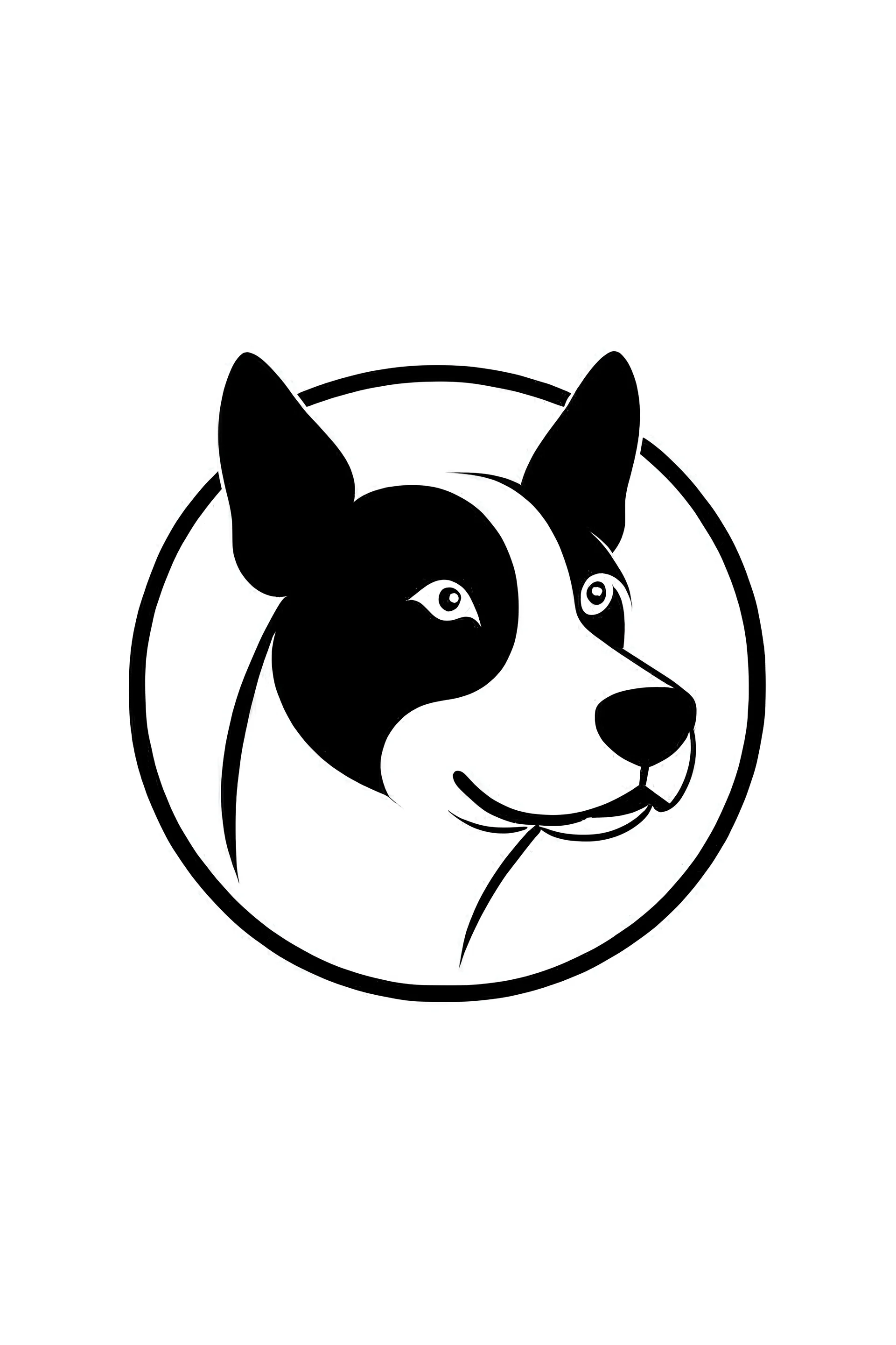 logo de chien en noir et blanc simple