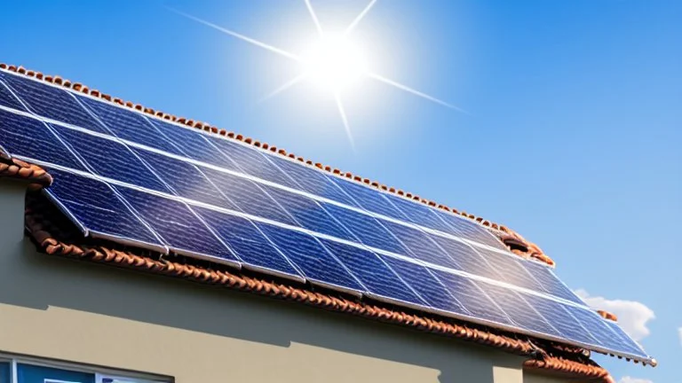 solar installation on a building with signs of dollar and euro to symbolize payment options