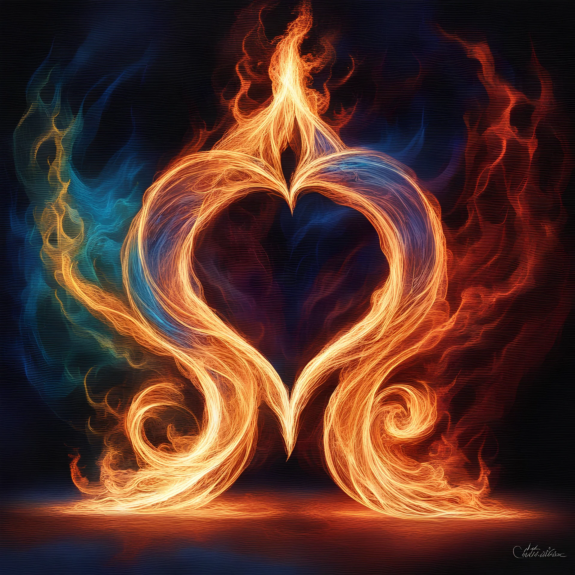 A mesmerizing flame flickering between two entwined hearts, illuminating their love with a magical aura. The vibrant colors of the fire dance in perfect harmony, casting a spellbinding glow on their tender connection. Overflowing with emotion, they are enveloped by the enchantment of their bond, captivated by the ethereal energy that only true love can ignite. Feel the warmth and witness the profound beauty of this extraordinary flame as it perpetually fuels their love. pixar animation style, an