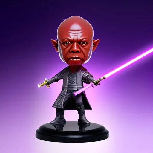 Bald Plastic mace windu purple jedi bobblehead with boots