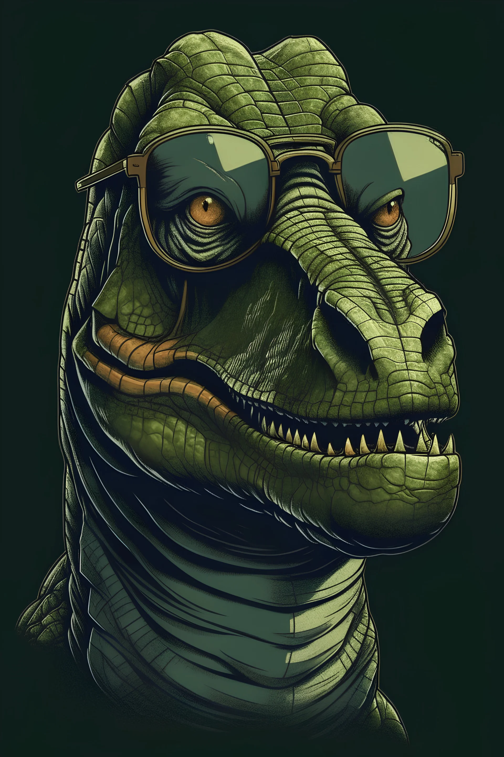 T-rex with glasses