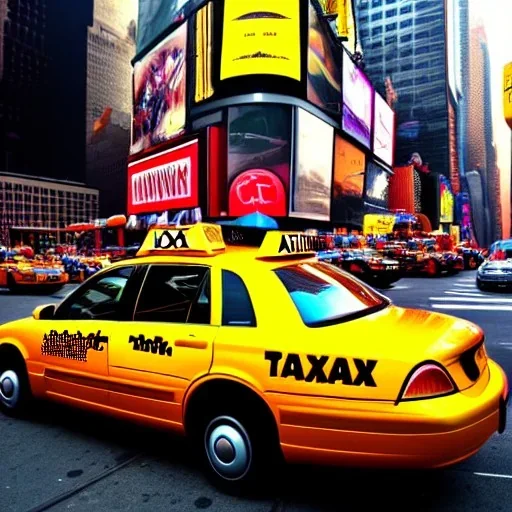 concept art, design, taxi car in new york, taxi car, photography, professional photography, taxi car made of candies, candies, car made of sweets