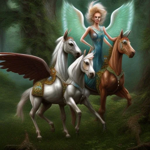 close up on sweet pegasi in the forest of purgatory