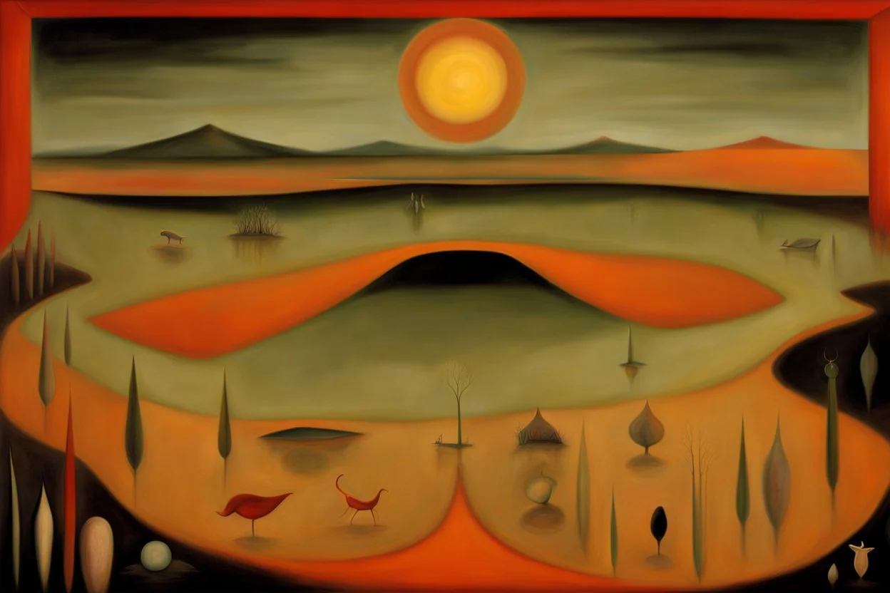 A surreal landscape by Mark Rothko, by artist Leonora Carrington