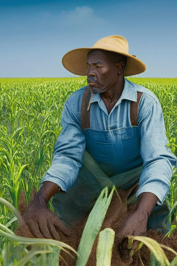 African American Farmer growing cover crops