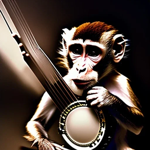 monkey playing a banjo