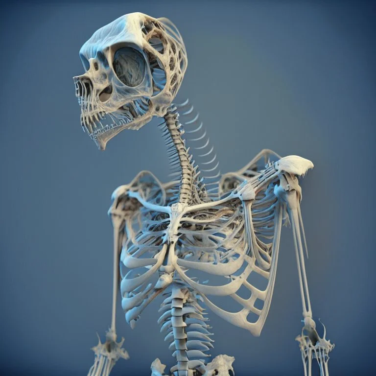 skeleton of an alien creature, anatomicaly correct, 8k resolution, photorealistic, ultra detailed