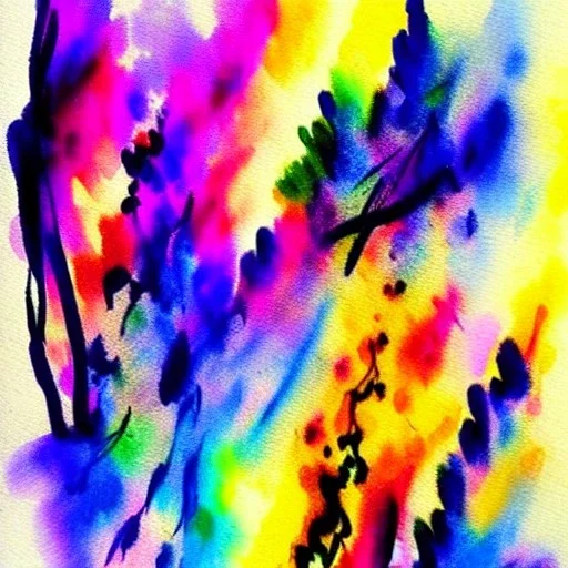 ink painting colorful