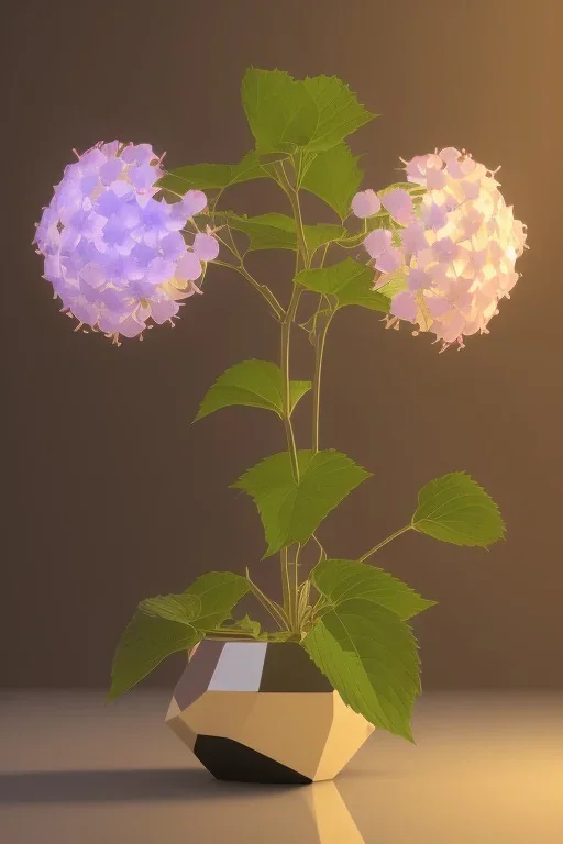 an isolated translucent hydrangea plant, 3d render, art nouveau style, ultra realistic, masked transparent flat background, backlight, popular on sketchfab, pixelsquid, 8k, volumetric lighting, super focused, no blur, trending on artstation, octane render, ultra detailed, hyperrealistic, by artgerm and alphonse mucha
