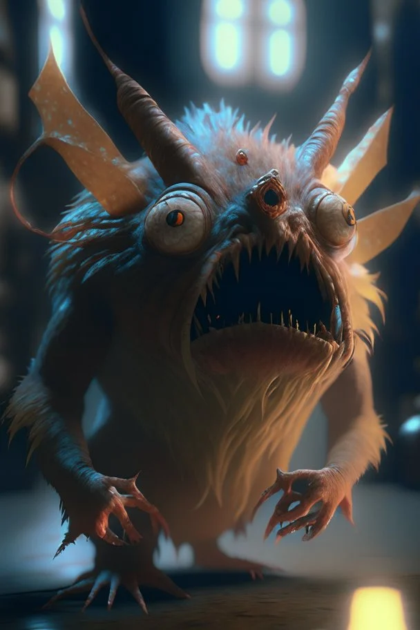 Organ eater creature ,volumetric, warm indoor lighting, artstation, detailed, digital painting, cinematic, character design by hayao miyazaki, unreal 5, daz, hyperrealistic, octane renderer, arnold renderer, 8k, matte