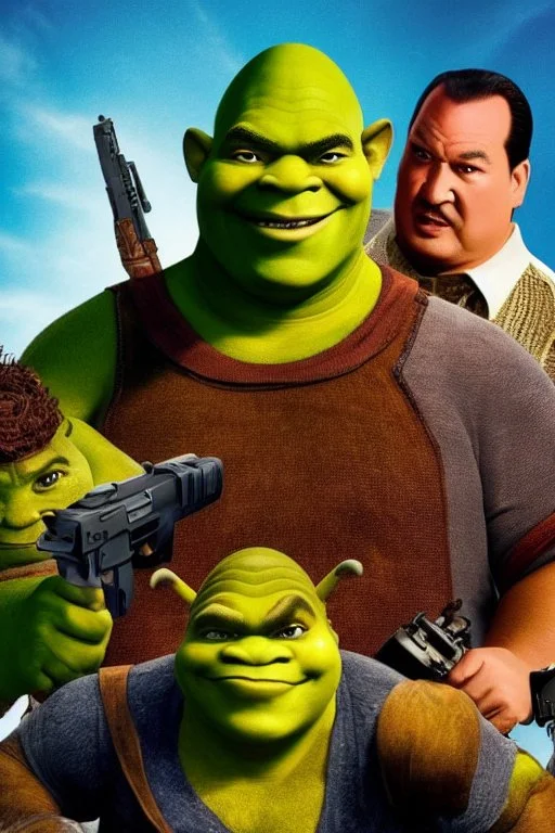 action movie poster starring shrek and steven seagal