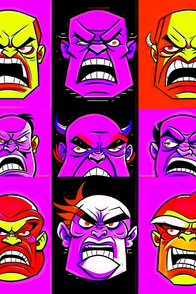 TITLE: HEAD FUKED SO MUCH BRO, monster more angry and more 90s style, angry fast, extreme, wild, so so angry, red and purple background with 90s style slashes
