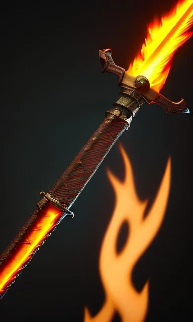 fire sword with background