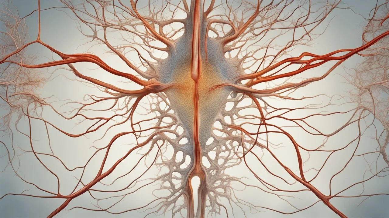"The image represents microscopic details of the human brain, displaying intricate nerve structures and neural transmissions. The picturesque image reflects the complexity and beauty of neural structures in the brain, indicating recent advancements in the field of neuroscience and the significant discoveries it represents."