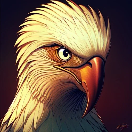 eagle, portrait.intricate detail,.studio ghibli,andrea bonelli,Kilian Eng,Ohrai, Dan Craig character, style.