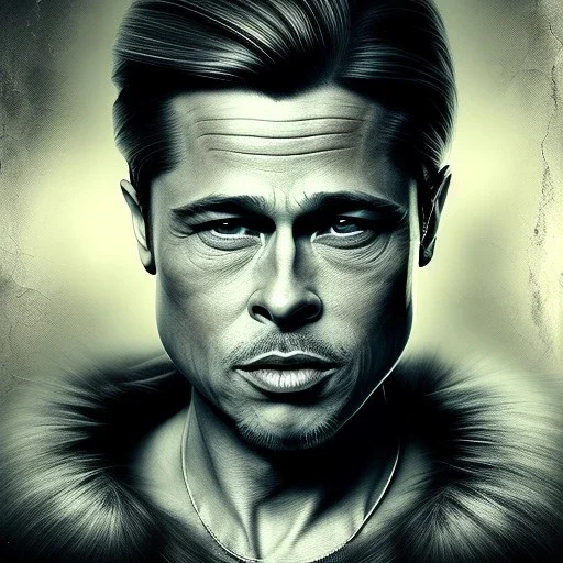 Mystery Brad pitt mask, pyjamas, Ambiance dramatique, art background, dramatic lighting, volumetric lighting, hyperrealisme, 8k, high quality, lot of details, fit within portrait