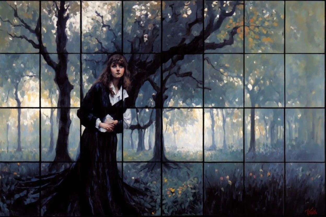 Trees, forest, one person, gothic horror movies influence, berthe morisot, and paul cezanne impressionism paintings