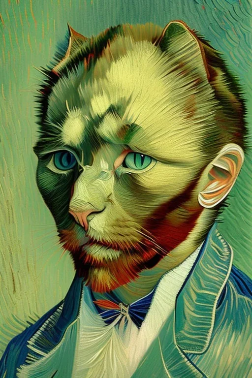 Portrait of a cat by Van Gogh