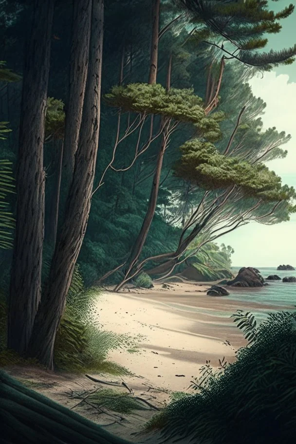 forest by the beach