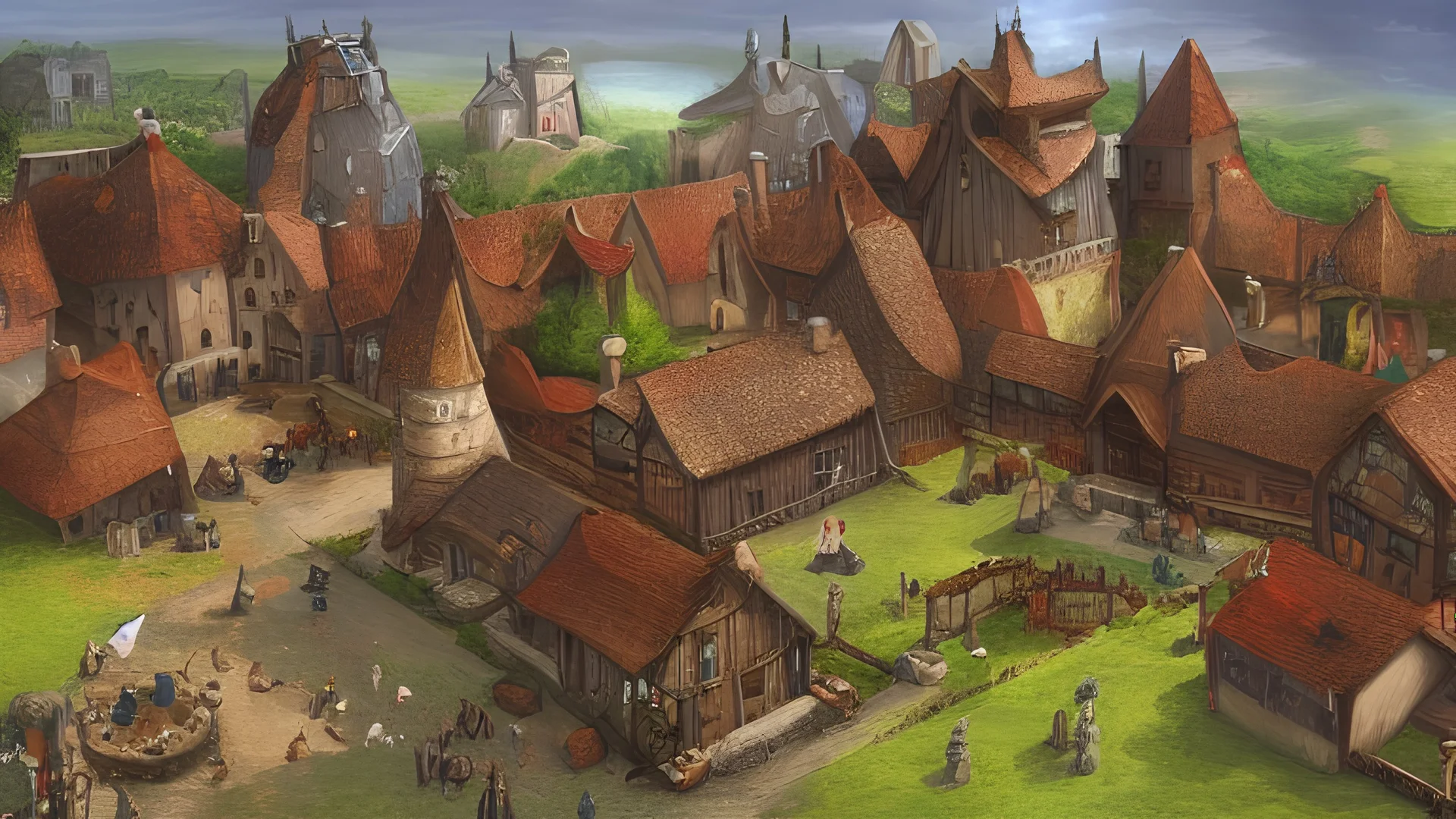 Fantasy medieval town