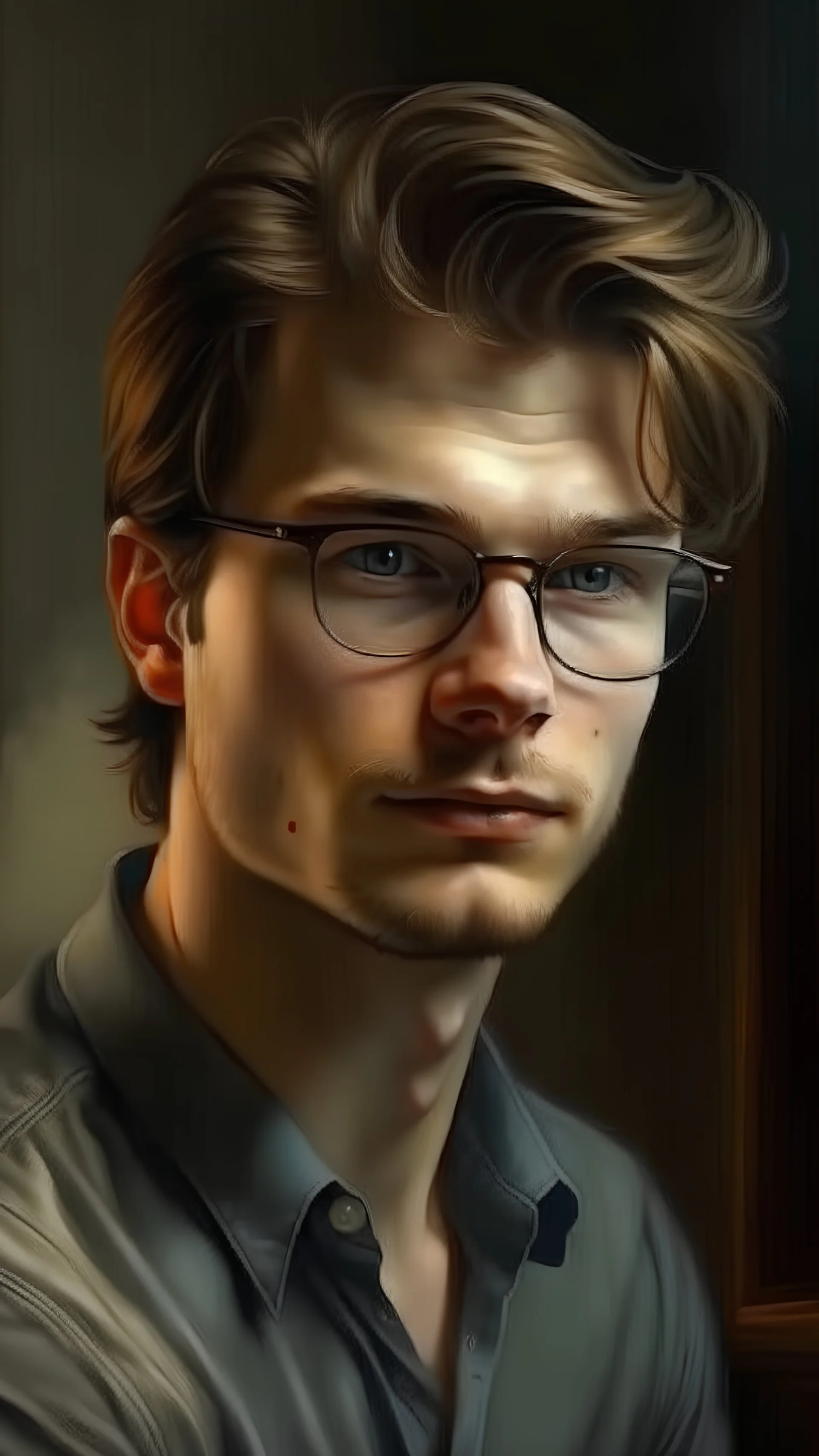 Portrait of a beautiful young man, teacher, very beautiful detail hyperrealistic maximálist concept portrait art