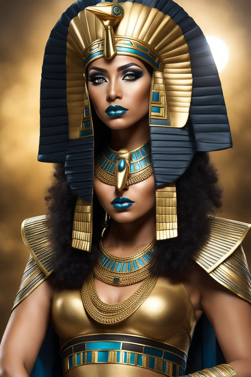 full body Cleopatra, pharaoh makeup, full body shot, written by Orcinus Orca, Ultra detail face