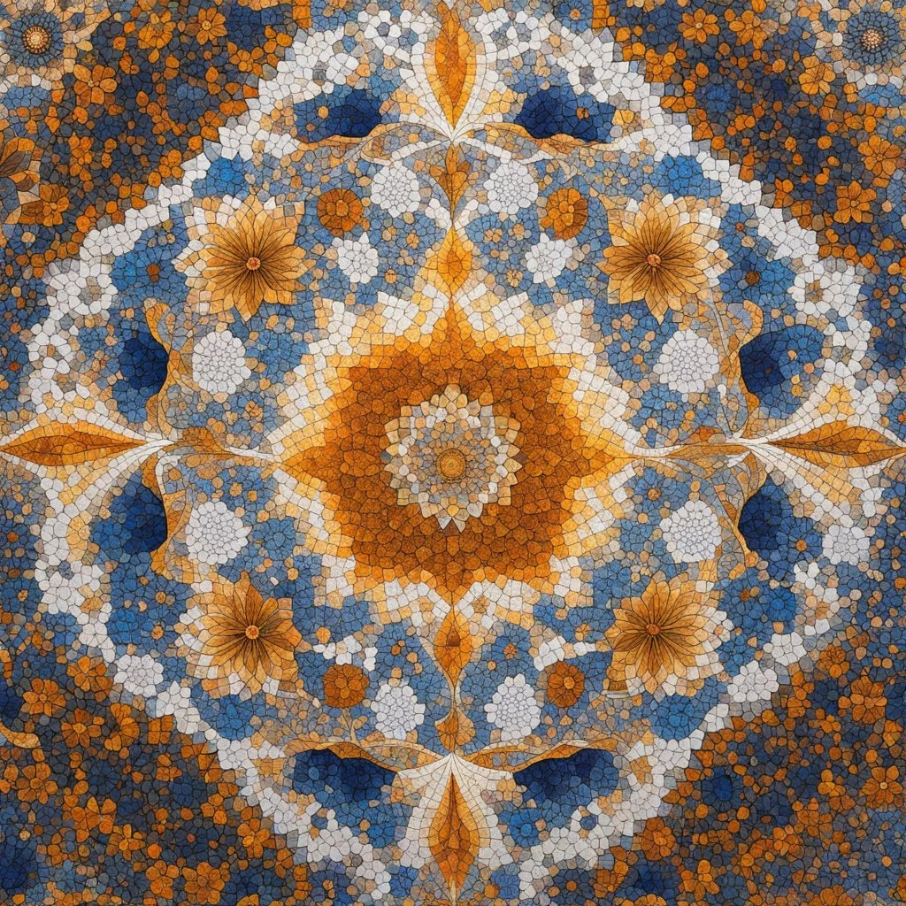 [Ultra Fractal art] [zoom at the floral mosaic] the floral mosaics at Sheikh Zayed Grand Mosque. [art by Kevin Dean]