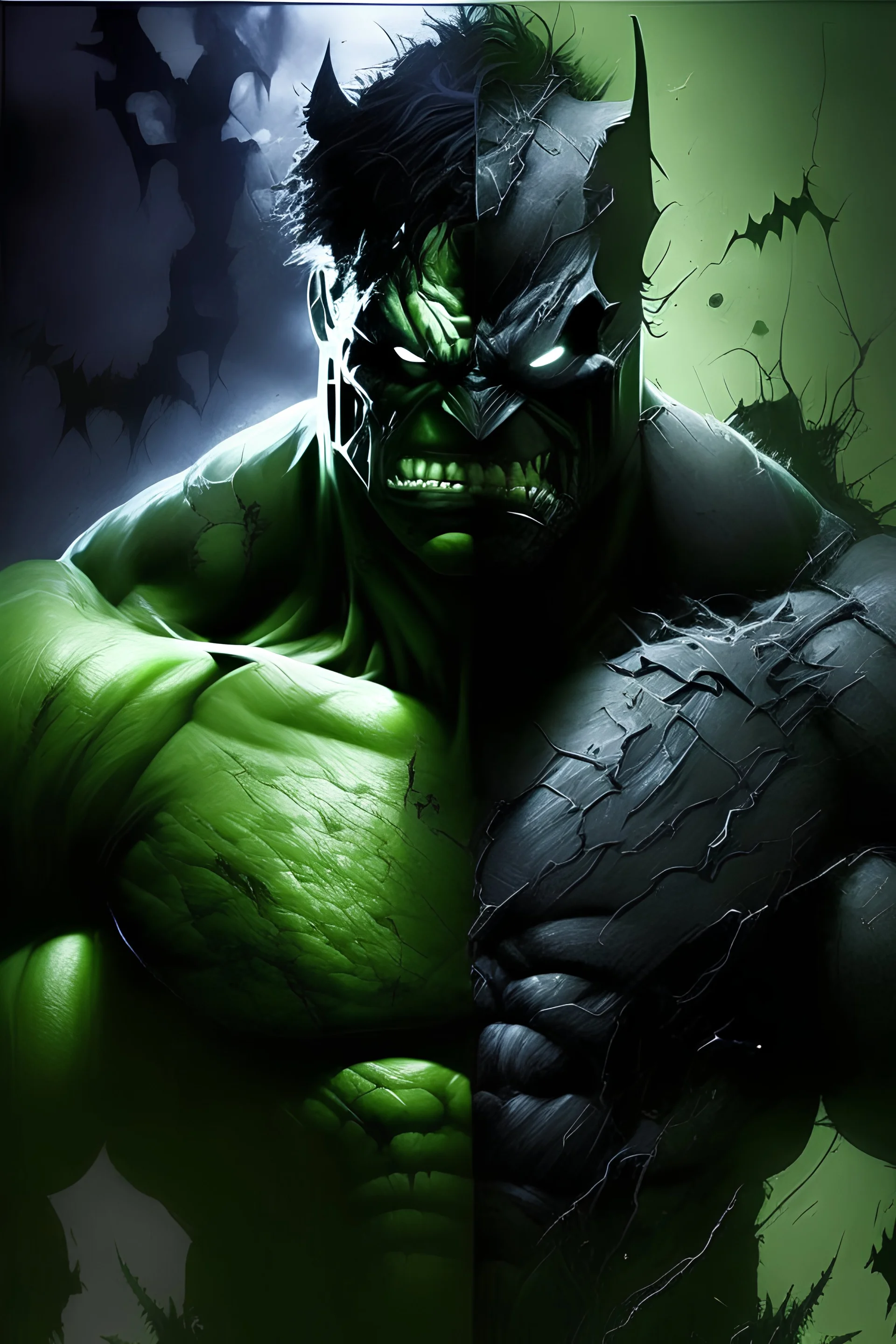 **hulk dark like batman evil and frightening ultimate power** - <@706935925313110177> (fast)