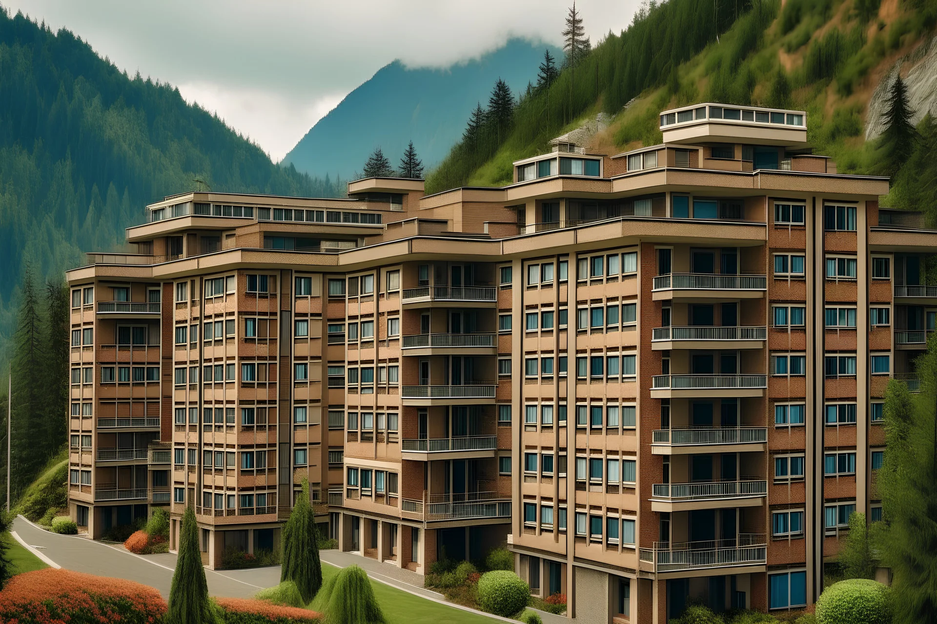 3 storey seniors building that looks like a resort in the mountains