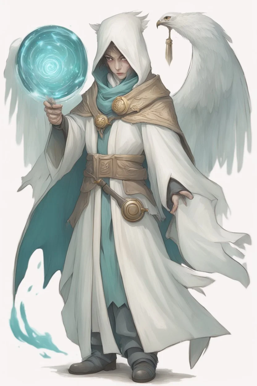 Owlin mage wearing archmagis robes with powerful magic