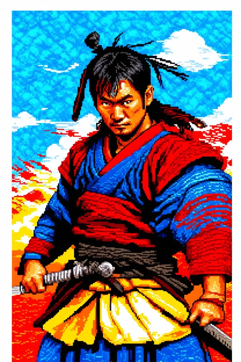 pop art pixels 1000 images samurai