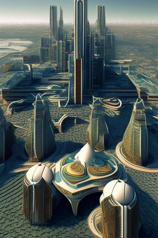 Modern futuristic New Delhi Capital Region in 2100
