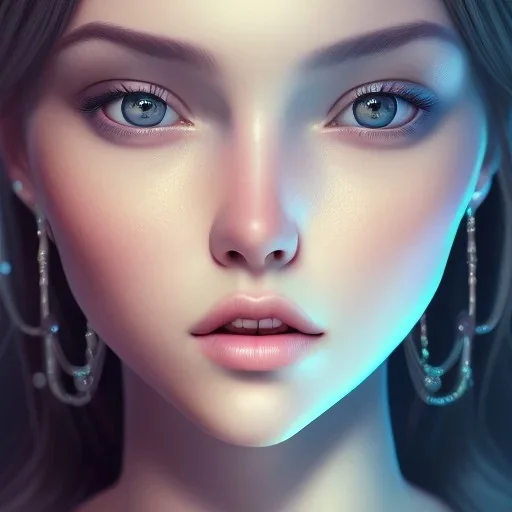 portrait girl look beautiful like shy, hyper details, 8k, realistis, rekfleksi, rtx, eye looks ocean blue, sort hair