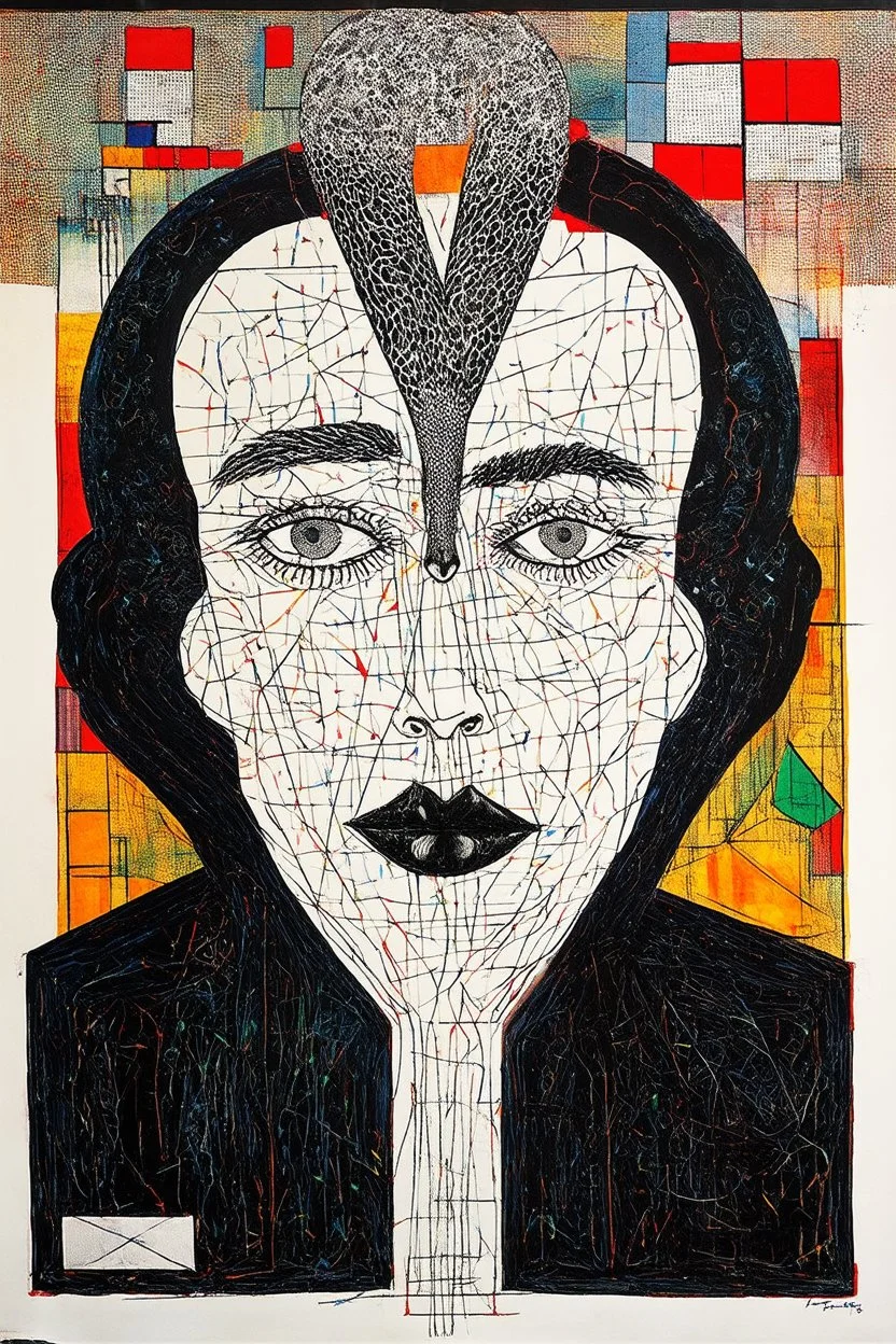 The Black Swan Event About To Hit A.I surreal art in an admixture of the styles of Paul Klee contrasted with Andre Breton