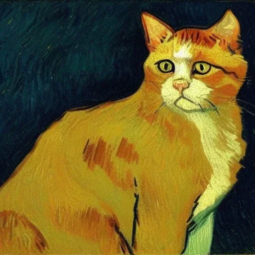 Portrait of a cat by Van Gogh