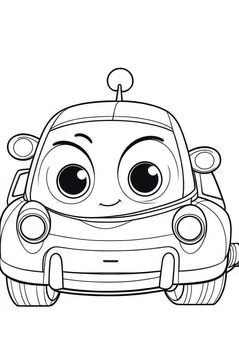 outline art for cute Car coloring pages with sitch, white background, Sketch style, full body, only use outline, toddlers style, clean line art, white background, no shadows and clear and well outlined.