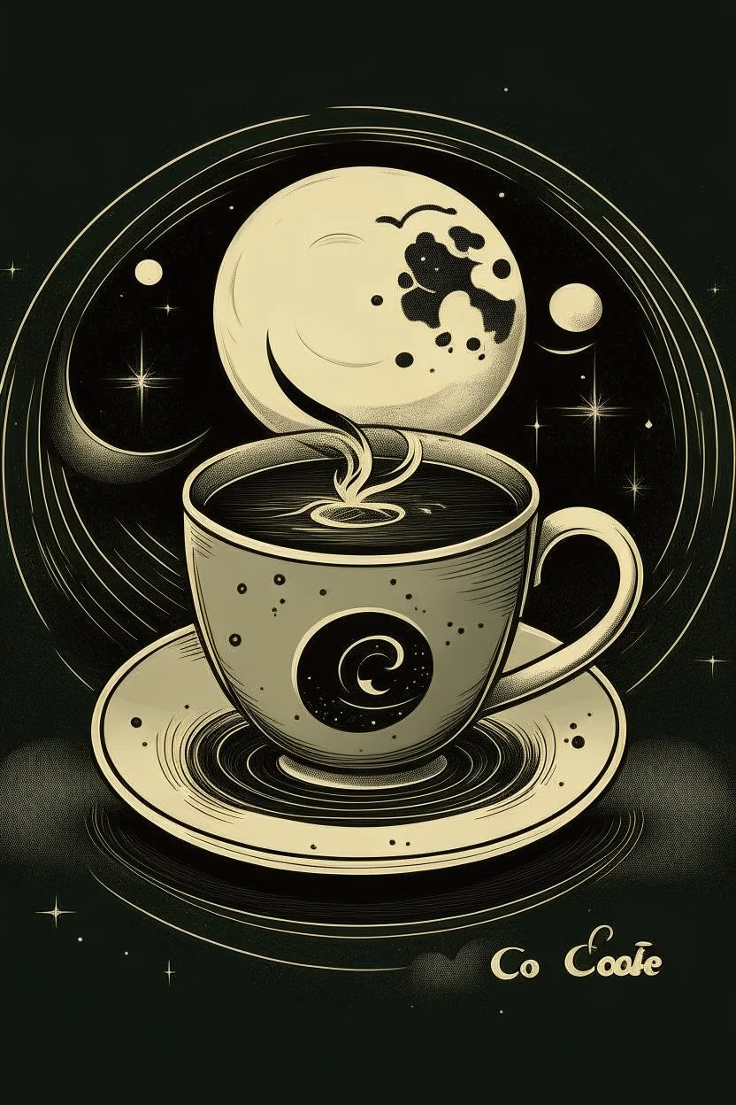 Moon and coffee retro