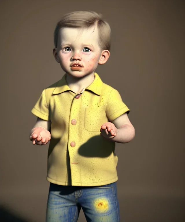 Van gogh toddler, full body, dramatic lighting, hyper realistic