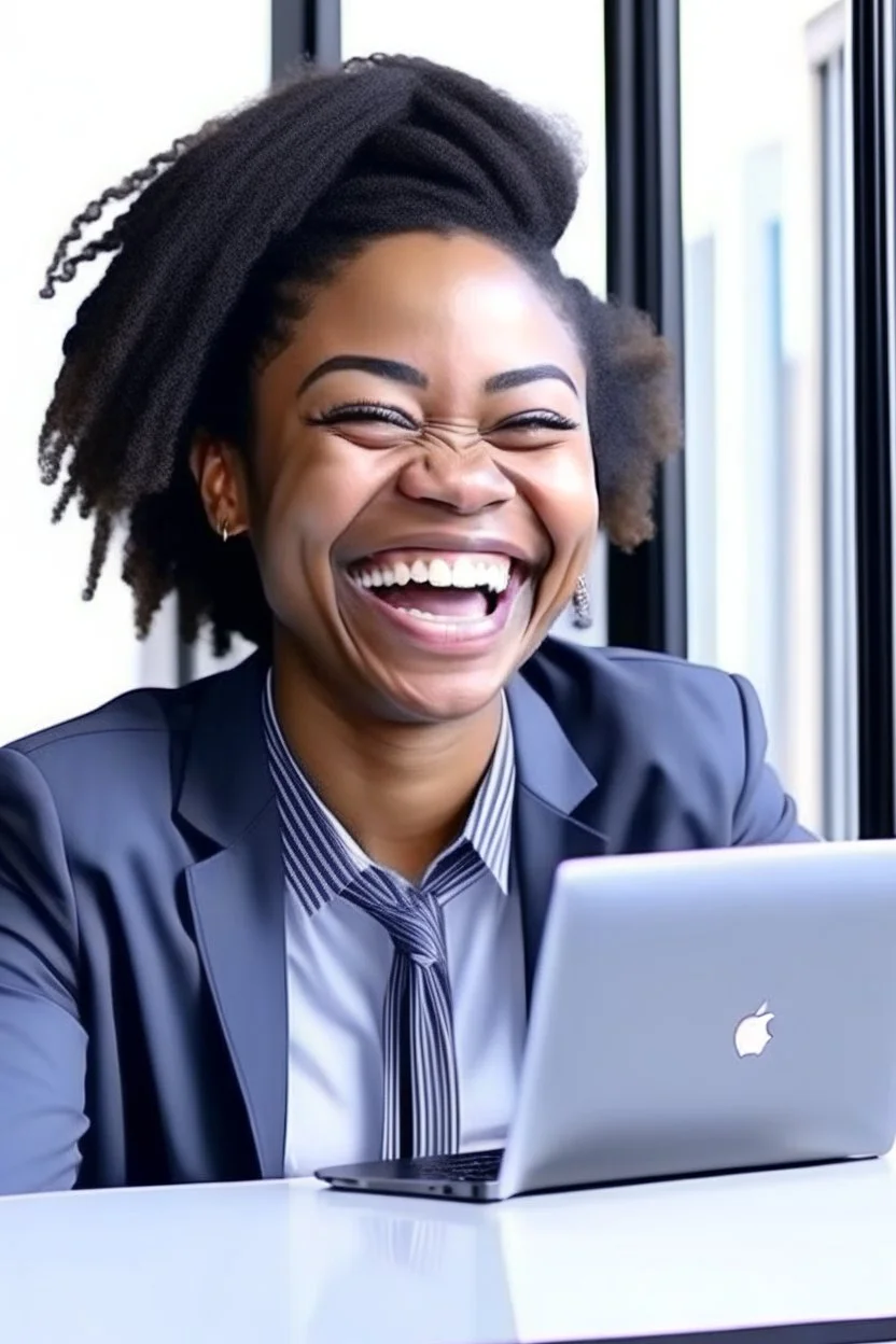 happy professional on a zoom call window