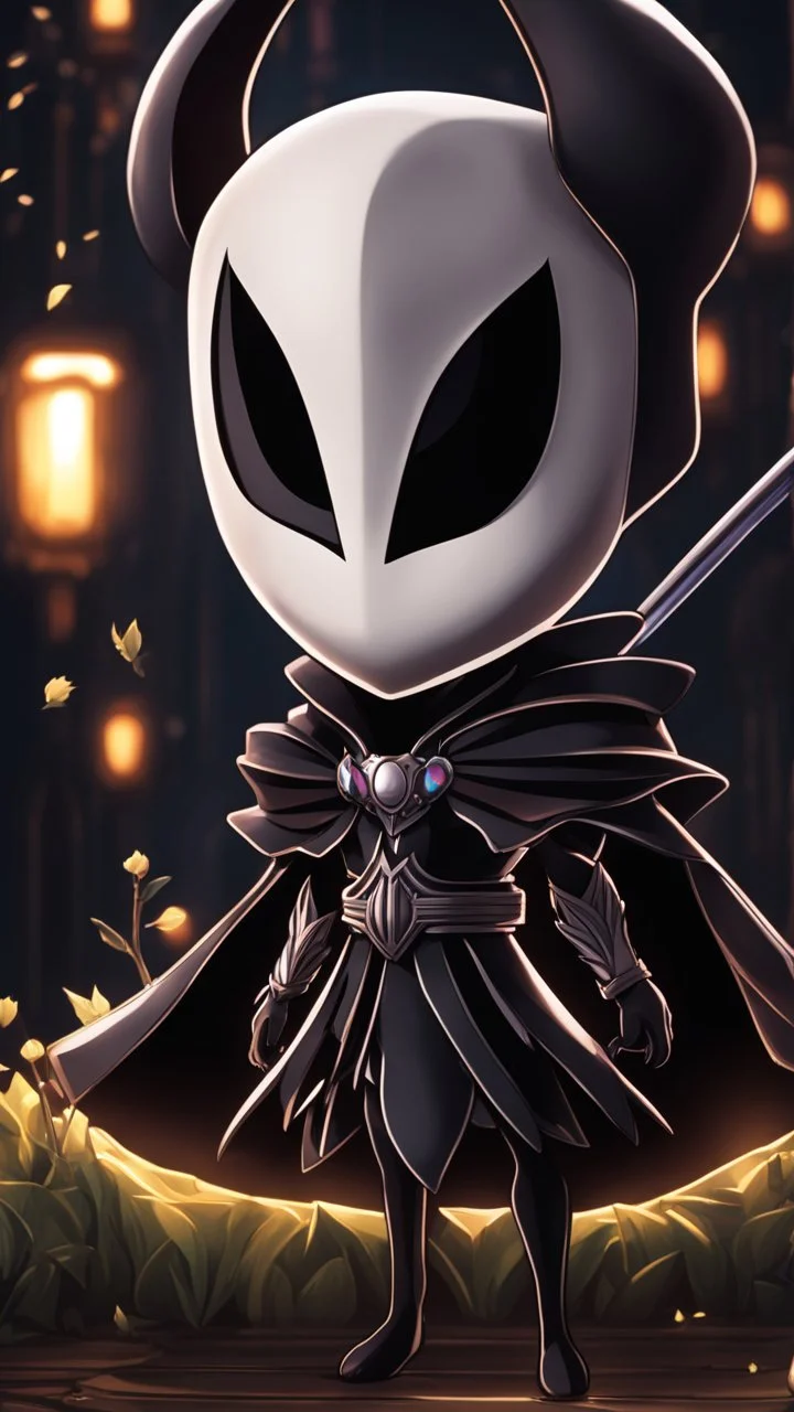 Chibi Hollow knight venom in 8k solo leveling shadow artstyle, in the style of fairy academia, hollow knight them, mask, close picture, neon lights, intricate details, highly detailed, high details, detailed portrait, masterpiece,ultra detailed, ultra quality