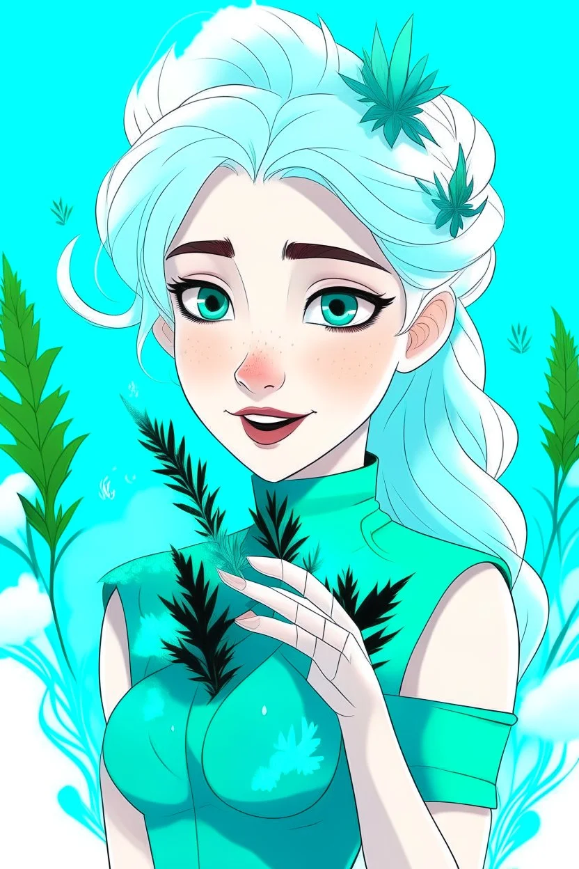 Elsa from Frozen high on weed