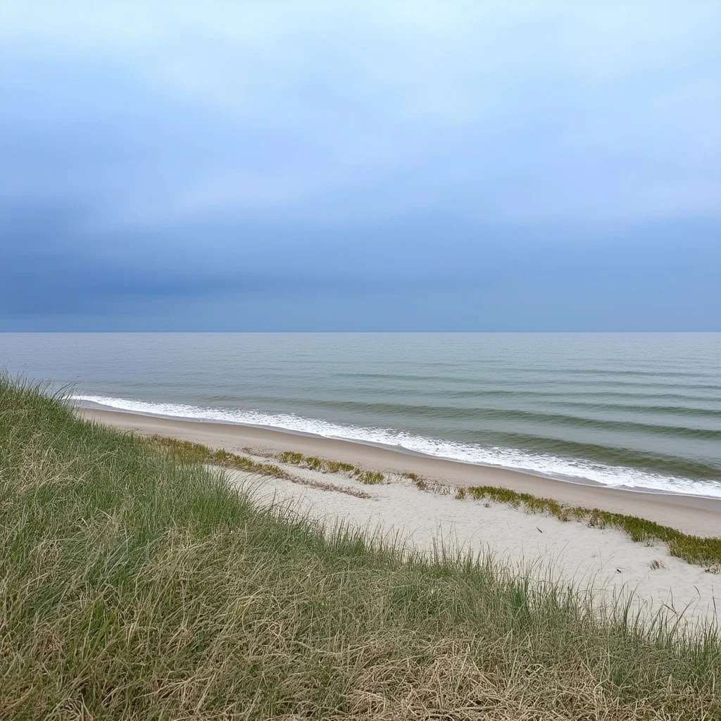 Silver Lining at the baltic sea, view from a shore, nature only